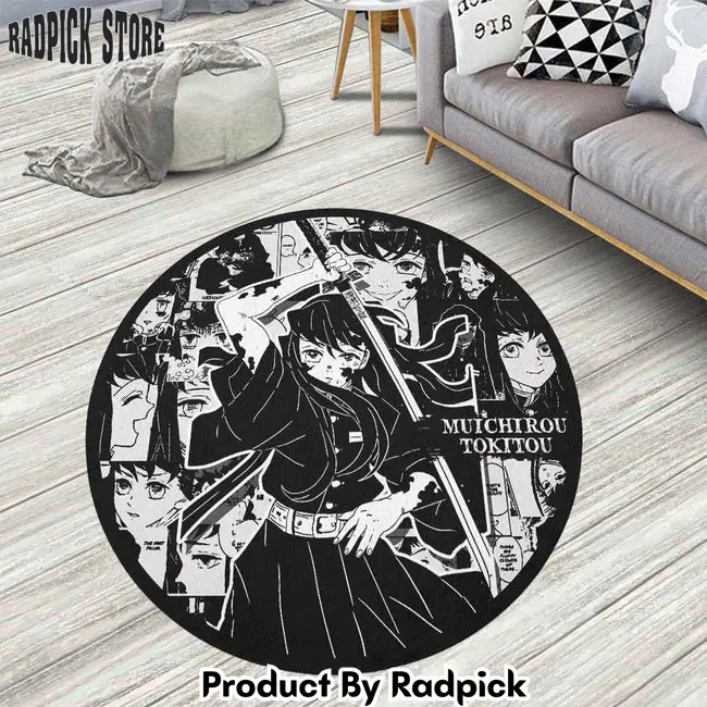 Muichirou tokitou manga round rug custom demon slayer anime circle carpet  rp5957717